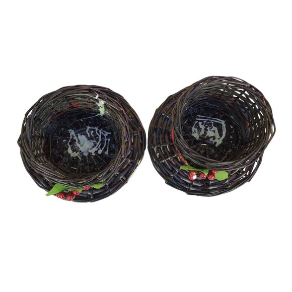 SET OF 2 SNOWMAN 8" HATS CHRISTMAS DECORATION CANDLE/VASE HOLDER - Picture 4 of 7